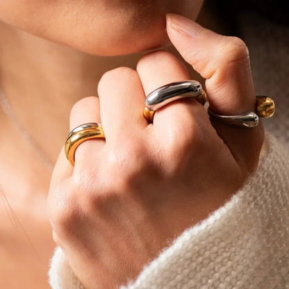 Seren Two Tone Gold Ring